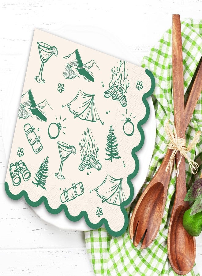 JarThenaAMCS مناديل ورقية خضراء للاستخدام مرة واحدة من JarThenaAMCS، 50 قطعة، لحفلات توديع العزوبية، مناسبة للتخييم والغداء، مزينة بحواف مزخرفة، مثالية لحفلات الزفاف وأعياد الميلاد. - Image 4